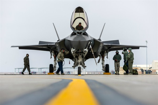 An F-35A at Mountain Home Air Force Base to conduct operational testing, Idaho, Feb. 8, 2016 (U.S. Air Force photo by Airman 1st Class Connor J. Marth).
