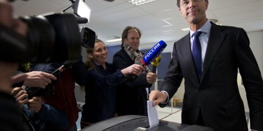 Dutch Prime Minister Mark Rutte casts his vote in a referendum on the EU-Ukraine association agreement, The Hague, Netherlands, April 6, 2016 (AP photo by Peter Dejong).