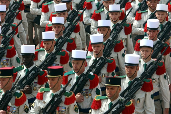 Legionnaires of the 13th DBLE of the French Foreign Legion during a commemoration ceremony, Marseille, France, April 30, 2016 (AP photo by Claude Paris).