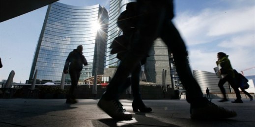 The Porta Nuova business center, Milan, Italy, March 11, 2016 (AP photo by Luca Bruno).