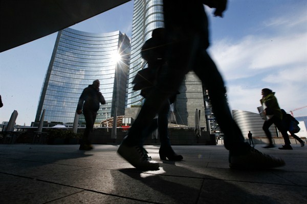 The Porta Nuova business center, Milan, Italy, March 11, 2016 (AP photo by Luca Bruno).