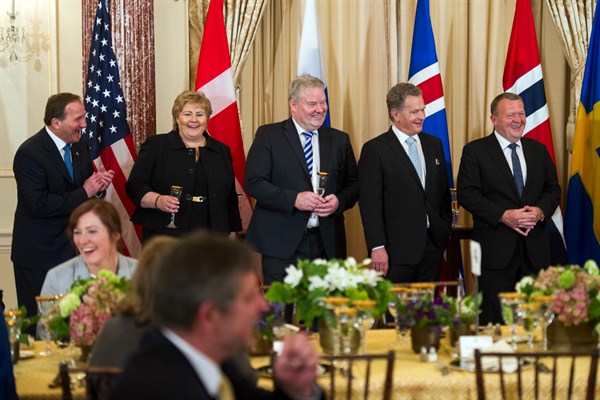 The leaders of Sweden, Norway, Iceland, Finland and Denmark at the White House's Nordic Summit, Washington, May 13, 2016 (AP photo by Cliff Owen).