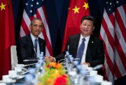 U.S. President Barack Obama and Chinese President Xi Jinping at the Paris Climate Conference, Le Bourget, France, Nov. 30, 2015 (AP photo by Evan Vucci).