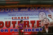 A campaign billboard for presidential candidate Mayor Rodrigo Duterte in his hometown of Davao City, southern Philippines, May 11, 2016 (AP photo by Bullit Marquez).