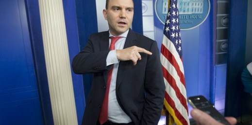 Deputy National Security Adviser Ben Rhodes at the White House, Washington, April 7, 2015 (AP photo by Pablo Martinez Monsivais).