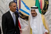 U.S. President Barack Obama and Saudi Arabia's King Salman at the Diriyah Palace, Riyadh, April 21, 2016 (AP photo by Carolyn Kaster).