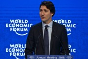 Canadian Prime Minister Justin Trudeau speaks at the World Economic Forum, Davos, Switzerland, Jan. 20, 2016 (AP photo by Michel Euler).