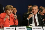 German Chancellor Angela Merkel and Turkish President Recep Tayyip Erdogan during the World Humanitarian Summit, Istanbul, Monday, May 23, 2016 (AP photo by Salih Zeki Fazlioglu).