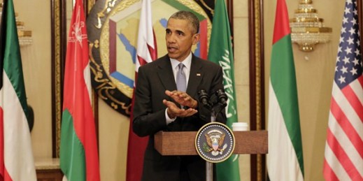 U.S. President Barack Obama at a press conference following a meeting of the Gulf Cooperation Council, Riyadh, Saudi Arabia, April 21, 2016 (AP photo by Hasan Jamali).
