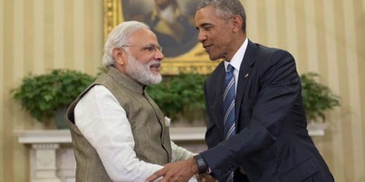 U.S. President Barack Obama and Indian Prime Minister Narendra Modi before their meeting in the White House, Washington, June 7, 2016 (AP photo by Pablo Martinez Monsivais).