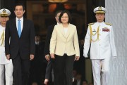 Former Taiwanese President Ma Ying-jeou and President Tsai Ing-wen at the presidential inauguration ceremony at the Presidential Office, Taipei, Taiwan, May 20, 2016 (Taipei Photojournalist Association via AP).