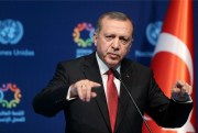 Turkish President Recep Tayyip Erdogan at a press conference during the World Humanitarian Summit, Istanbul, May 24, 2016 (OCHA photo by Berk Özkan).