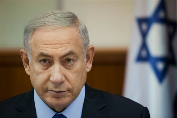 Israeli Prime Minister Benjamin Netanyahu at a cabinet meeting, Jerusalem, July 10, 2016. (AP photo by Dan Balilty).