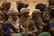 Malian Tuareg soldiers during a visit by Mali's army chief of staff, Kidal, Mali,  July 27, 2013 (AP photo by Rebecca Blackwell).