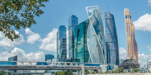 Moscow's new financial district, known as Moscow City, June 23, 2016 (Photo by Flickr user Syuqor Aizzat, licensed under the Creative Commons Attribution 2.0 Generic license).
