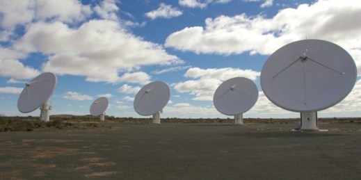 An Square Kilometre Array Satellite site north of Carnarvon, South Africa, June 4, 2014 (Photo by Wikimedia user Mike Peel, licensed under the Creative Commons Attirbution-Share Alike 2.5 Generic license).