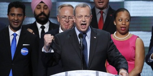 Gen. John Allen, (Ret.) speaking during the final day of the Democratic National Convention, Philadelphia, July 28, 2016. (AP photo by J. Scott Applewhite)