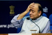 Indian Finance Minister Arun Jaitley reacts as he addresses a press conference in New Delhi, Aug. 4, 2016 (AP photo by Altaf Qadri).