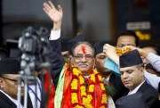 Nepal's newly-appointed prime minister, Pushpa Kamal Dahal, Kathmandu, Nepal, Aug. 3, 2016 (AP photo by Bikram Rai).