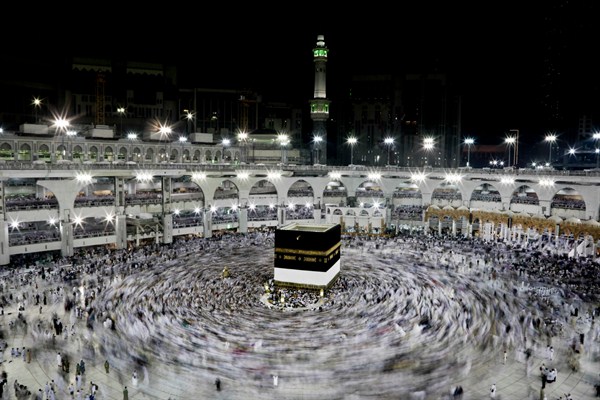 Muslim pilgrims circle the Kaaba at the Grand Mosque in the holy city of Mecca, Saudi Arabia, Sept. 7, 2016 (AP photo by Nariman El-Mofty).