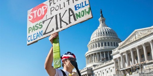 Protesting congressional inaction to fund a federal response to the Zika virus, Sept. 14, 2016, Capitol Hill, Washington, D.C. (AP Photo by Jacquelyn Martin).