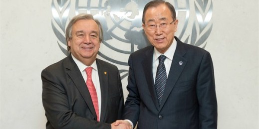 U.N. Secretary-General Ban Ki-moon meets with Antonio Guterres, New York, Dec. 21, 2015 (U.N. photo by Eskinder Debebe).