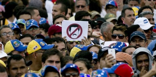 A protest against Venezuelan President Nicolas Maduro, Caracas, Oct. 26, 2016 (AP photo by Ariana Cubillos).