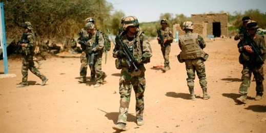 French soldiers secure the area at the entrance of Gao, Mali, Feb. 10, 2013 (AP photo by Jerome Delay).