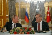 Turkish President Recep Tayyip Erdogan and Russian President Vladimir Putin at a news conference, Istanbul, Oct. 10, 2016 (AP photo by Emrah Gurel).