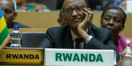 Rwanda President Paul Kagame during the opening ceremony of the African Union Summit, Addis Ababa, Ethiopia, Jan. 30, 2016 (AP photo by Mulugeta Ayene).