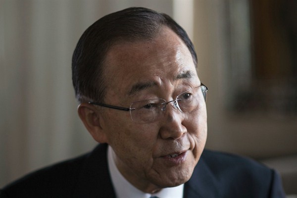 United Nations Secretary-General Ban Ki-moon during an interview with the Associated Press, Marrakech, Morocco, Nov. 16, 2016 (AP photo by Mosa'ab Elshamy).