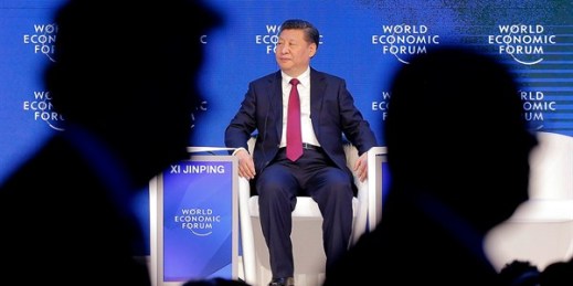 Chinese President Xi Jinping at the World Economic Forum, Davos, Switzerland, Jan. 17, 2017 (AP photo by Michel Euler).