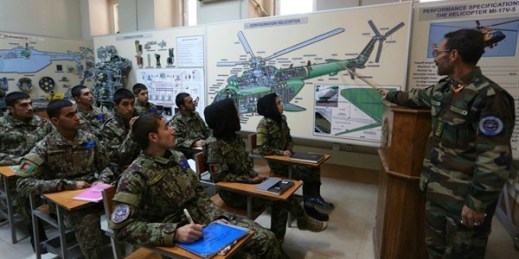New Afghan air force pilots attend class at the air force university, Kabul, Afghanistan, Nov. 21, 2016 (AP photo by Rahmat Gul).