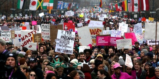 Thousands of protesters participate in the Women's March, Philadelphia, Jan. 21, 2017 (AP photo by Jacqueline Larma).