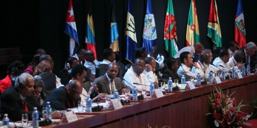 Caribbean leaders meet during the Summit Cuba-Caricom, Havana, Cuba, Dec 8, 2014 (AP photo by Ismael Francisco).