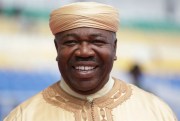 Gabon's president, Ali Bongo Ondimba, ahead of his country's opening match at the African Cup of Nations soccer tournament, Libreville, Gabon, Jan. 13, 2017 (AP photo by Sunday Alamba).