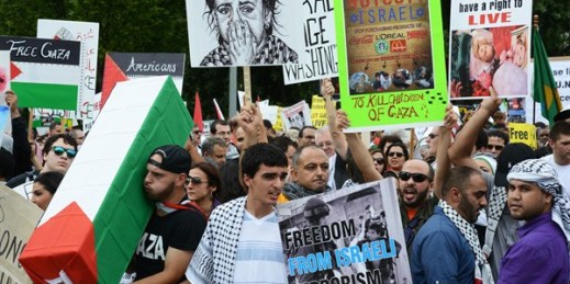 Protesters demonstrate against Israel and in support of the people of Gaza, Washington D.C., Aug. 2, 2014 (photo by Stephen Melkisethian via flickr, CC BY-NC 2.0)