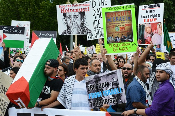 Protesters demonstrate against Israel and in support of the people of Gaza, Washington D.C., Aug. 2, 2014 (photo by Stephen Melkisethian via flickr, CC BY-NC 2.0)