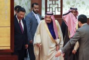 King Salman of Saudi Arabia and China’s president, Xi Jinping, arrive for a signing ceremony at the Great Hall of the People, Beijing, China, March 16, 2017 (Lintao Zhang pool photo via AP).