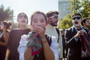 Chilean students during a protest demanding educational reforms, Santiago, Chile, April 11, 2017, (NurPhoto photo by Mauricio Gomez).