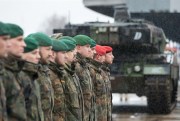 German soldiers at the Sestokai railway station, west of Vilnius, Lithuania, Feb. 24, 2017 (AP photo by Mindaugas Kulbis).