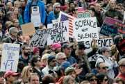 Members of the scientific community and environmental advocates hold a rally, Feb. 19, 2017, Boston (AP photo by Steven Senne).