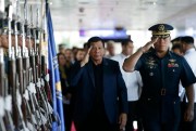 Philippine President Rodrigo Duterte during an arrival honor at Manila's international airport, Philippines, May 24, 2017 (AP photo by Aaron Favila).