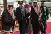 Saudi King Salman receives Rodrigo Duterte, president of the Philippines, Riyadh, Saudi Arabia, April 11, 2017 (Saudi Press Agency photo via AP).