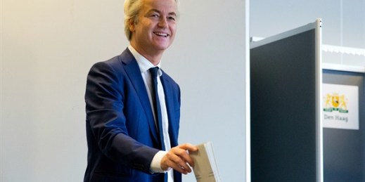Firebrand anti-Islam lawmaker Geert Wilders casts his ballot in the Dutch general elections, The Hague, Netherlands, March 15, 2017 (AP photo by Peter Dejong).