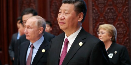 Russian President Vladimir Putin and Chinese President Xi Jinping attend the Belt and Road Forum, Beijing, May 15, 2017 (AP photo by Lintao Zhang).
