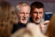 Czech billionaire politician Andrej Babis, right, takes a photograph with a supporter during a campaign rally, Prague, Czech Republic, Sept. 28, 2017 (AP photo by Petr David Josek).