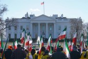 The Organization of Iranian American Communities holds a demonstration across from the White House in solidarity with protesters in Iran, Washington, Jan. 6, 2018 (AP photo by Pablo Martinez Monsivais).