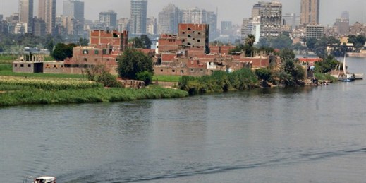 A fishing boat sailing down the Nile River in Cairo, Egypt, Sept. 3, 2011 (AP photo by Amr Nabil).