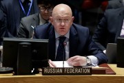 Russia’s U.N. ambassador, Vassily Nebenzia, speaks to the Security Council at U.N. headquarters, New York, Dec. 8, 2017 (AP photo by Richard Drew).